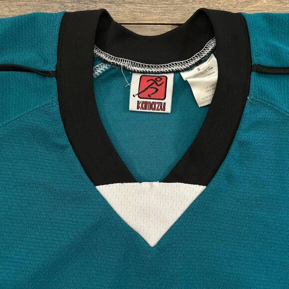 Vintage Y2K Kamazu V-Neck Long Sleeve Hockey Jersey #19 Boxy Fit Mens Size Small - Picture 3 of 8